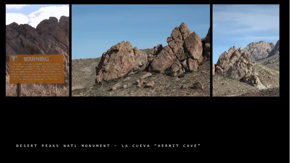 DESERT PEAKS NATL MONUMENT - LA CUEVA “HERMIT CAVE”